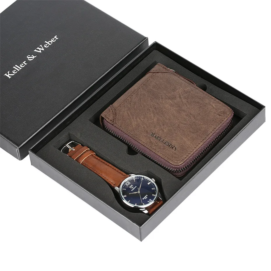 

New Men's Gift Set Beautifully Packaged Watch+wallet Set AliExpress Hot Creative Combination Set