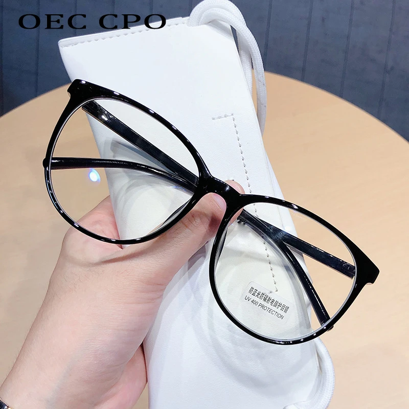 

OEC CPO Vintage Women Round Computer Glasses Frame Men Anti Blue Light Eyeglasses Unisex Clear Lens Optical Eyewear Spectacle