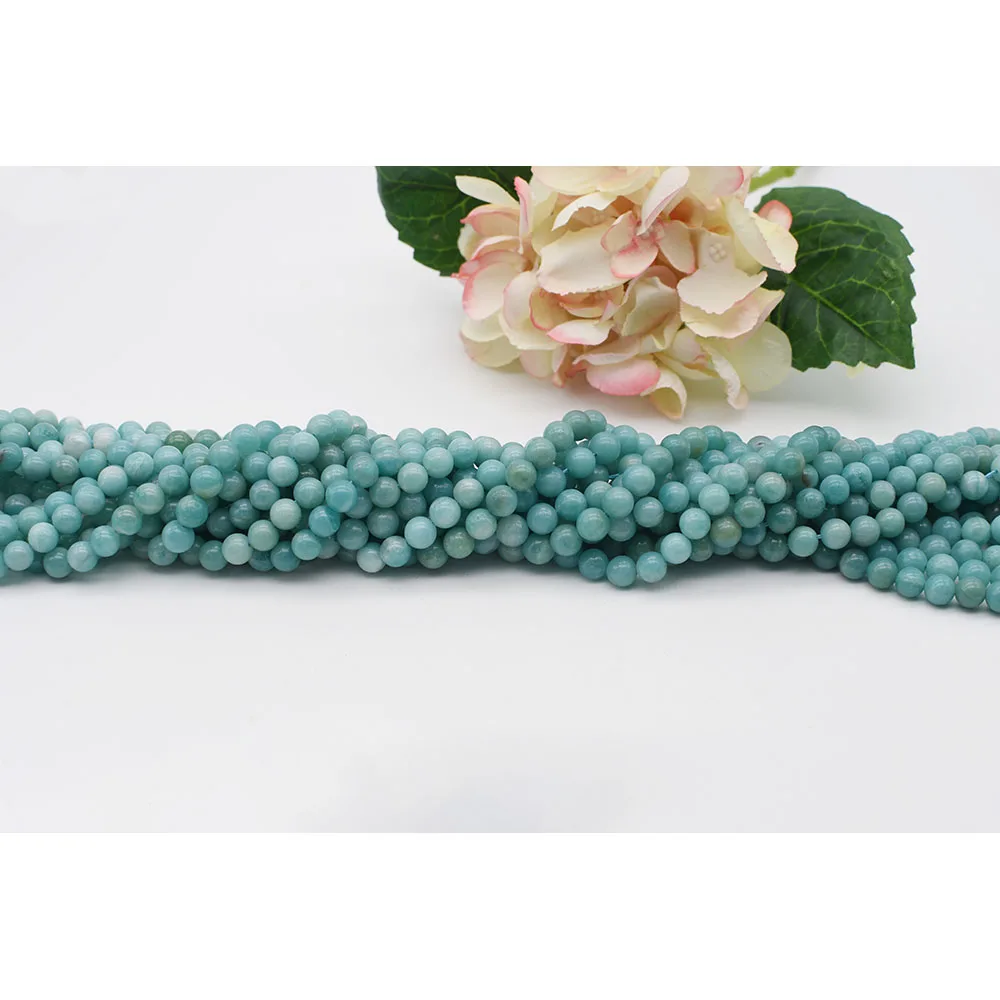 

4-14mm Superior Quality Natural Smooth Amazonite round Stone Beads For DIY necklace bracelet jewelry making 15 "free delivery