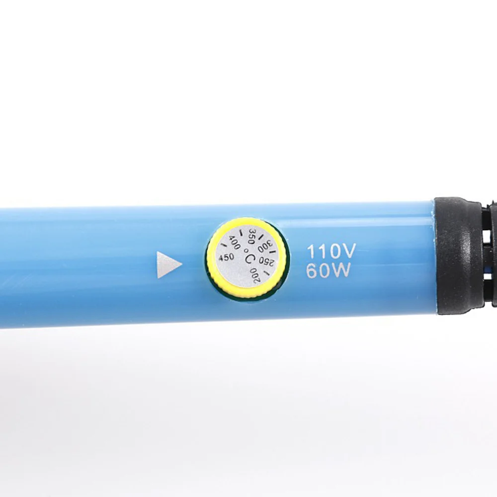 

60W Adjustable Temperature Controlled Soldering Iron Welding Iron with Switch Plug (Blue)