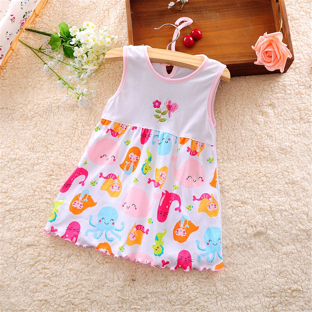 

Fashion Infant Baby Girl Dress Cotton Regular Sleeveless Dresses Casual Clothing For Baby 0-24 M