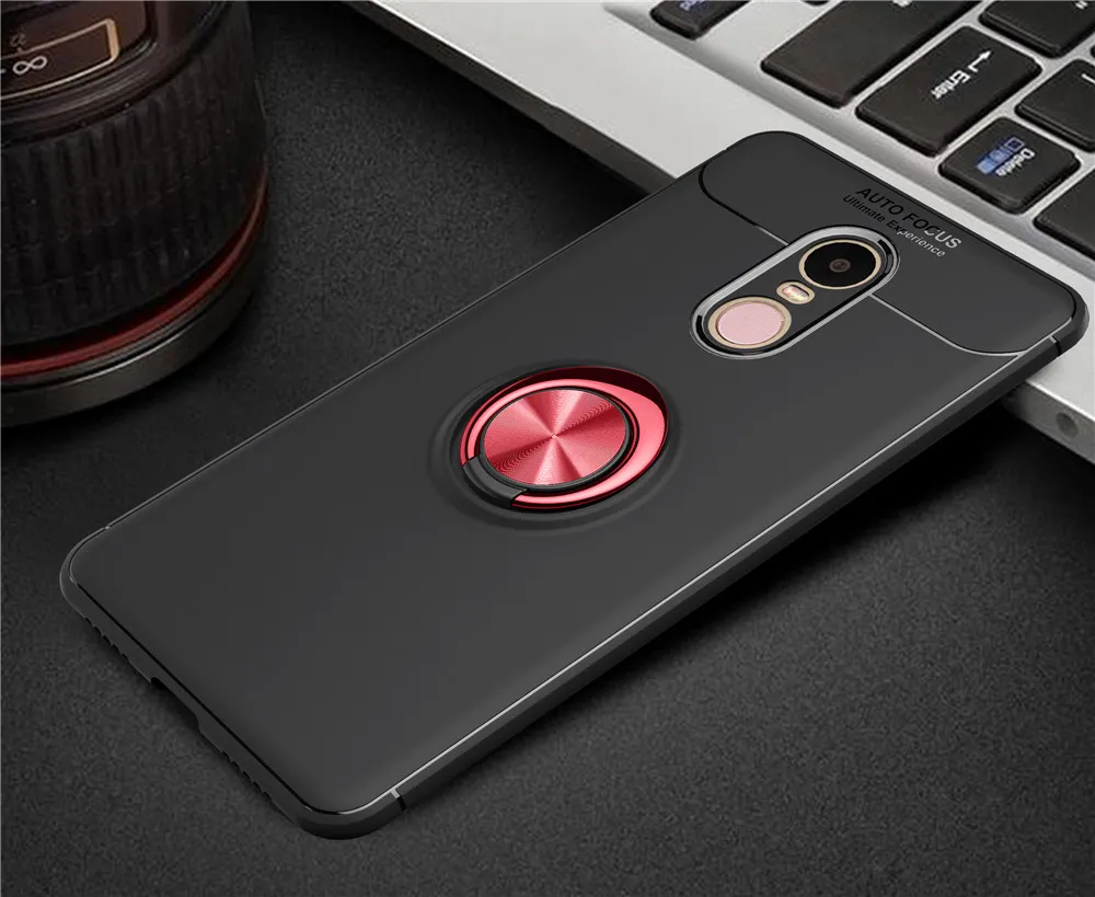 Для Xiaomi Redmi Note 4 4X чехол цветной металлический Магнитный кольцо мягкое Силиконовое ТПУ и жесткий чехол для Xiaomi Redmi Note 4 4X5,5"