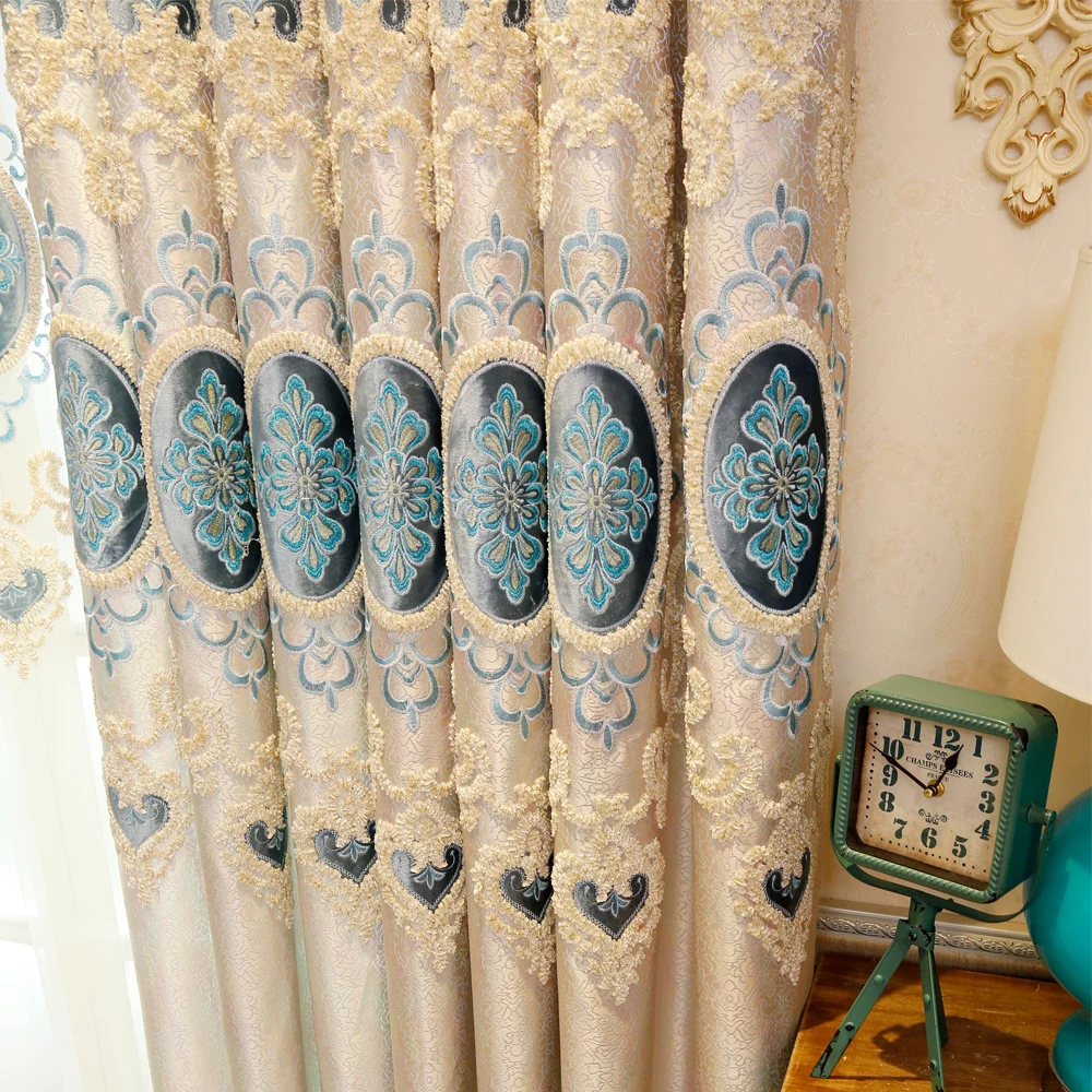 Шторы с вышивкой для гостиной столовой спальни роскошные шторы в европейском