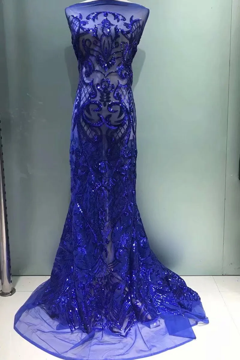 Блестящие Блестки кружевная сетчатая ткань свадебная африканская с блестками