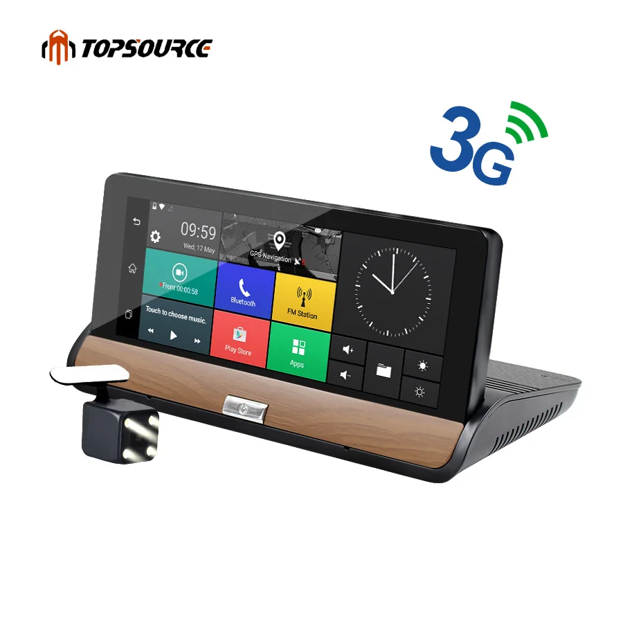 Автомобильный видеорегистратор TOPSOURCE 3G/4G 7 дюймов GPS навигация для грузовика Android