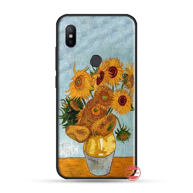 Милый чехол для телефона в стиле ретро Ван Гога с подсолнухами Xiaomi Redmi 4x5 plus 6A 7 7A 8