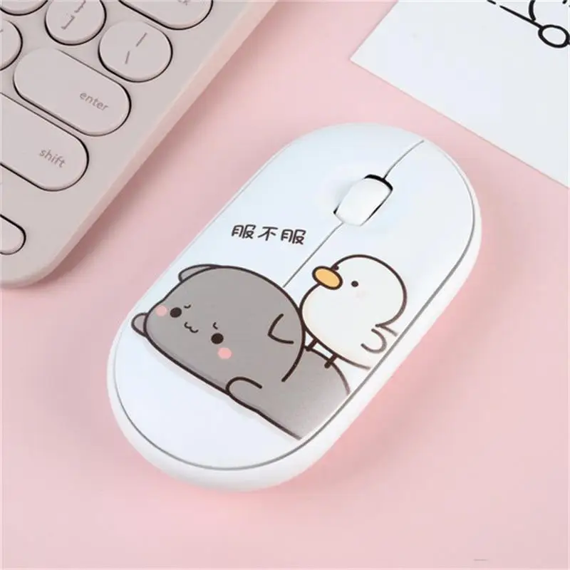 

TWS30 Cute Cartoon Wireless Mouse Peach Cat Pattern White Collar Student Girl Computer Gaming Mouse