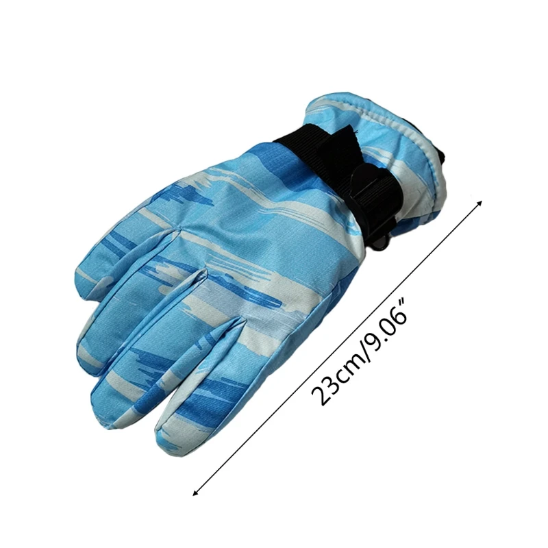 

Kids Fashion Print Ski Gloves Winter Snow Snowboard Windproof Waterproof Outdoor Sports Adjustable Wrist Thicken