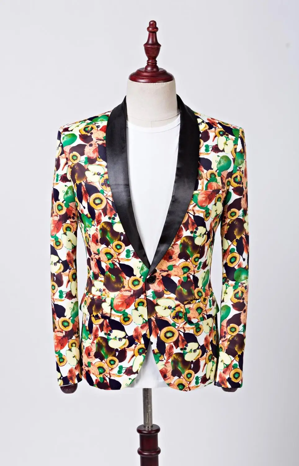 Мужской костюм с цветочным принтом куртка со штанами рождественские вечерние