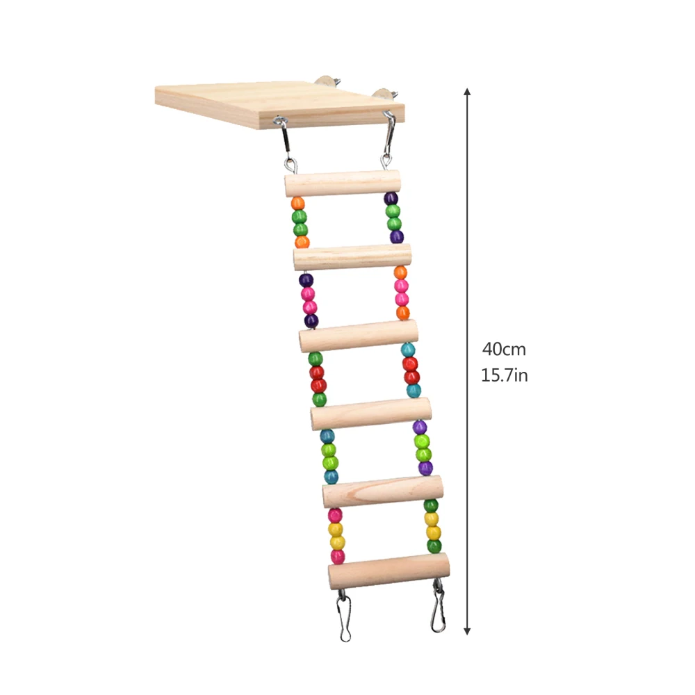 Игрушки для птиц подвесные разноцветные шарики с натуральным деревом клетка