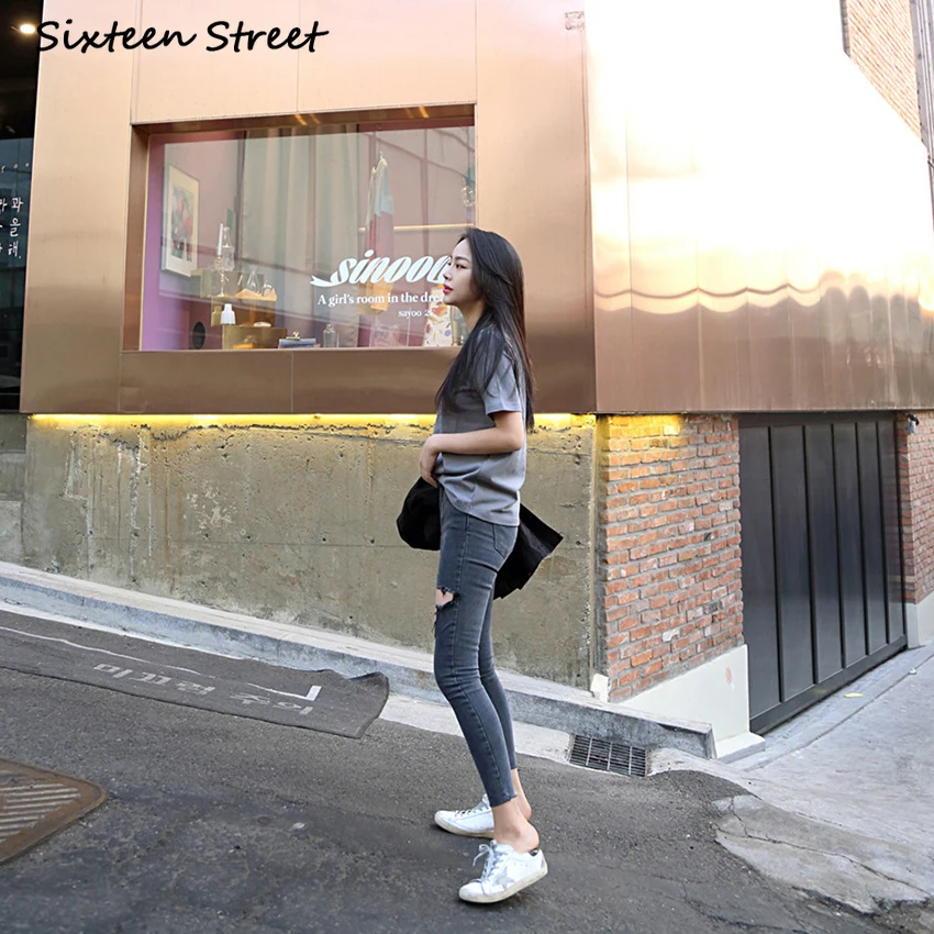 

Summer High Street Asymmetric Ripped Holes Female Jeans High Waist Women Pencil Jeans 2020 Skinny Denim Trousers Y2K Aesthetic