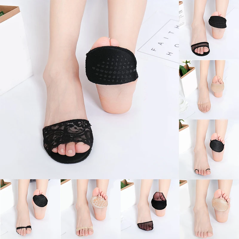 

2021 Summer Women Feet Toe Protect High Heel Half Foot Socks Lady Non-slip Sweat No Show Invisible Fashion Toe Socks