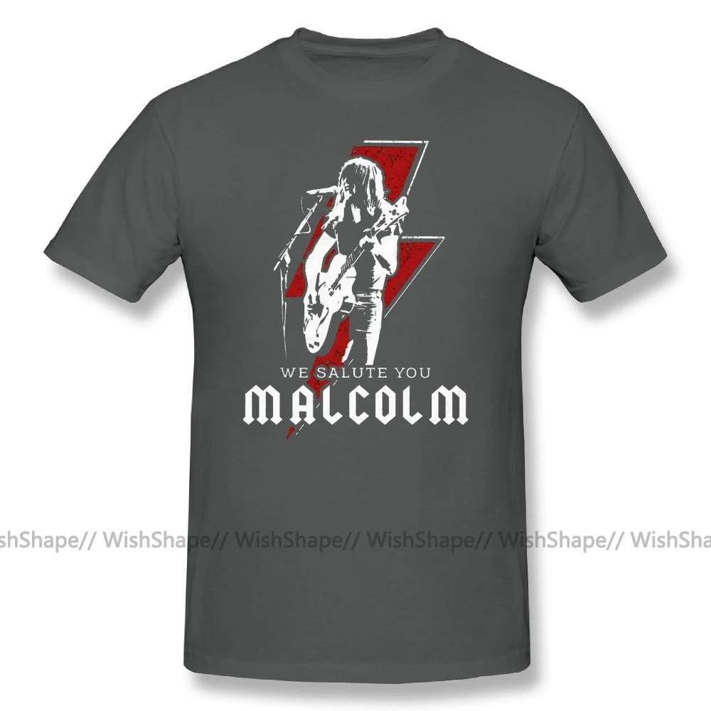 Ac Dc Футболка с принтом ACDC Malcolm Young Австралийский гитарист футболка Летняя хлопок футболки мужские повседневные футболки