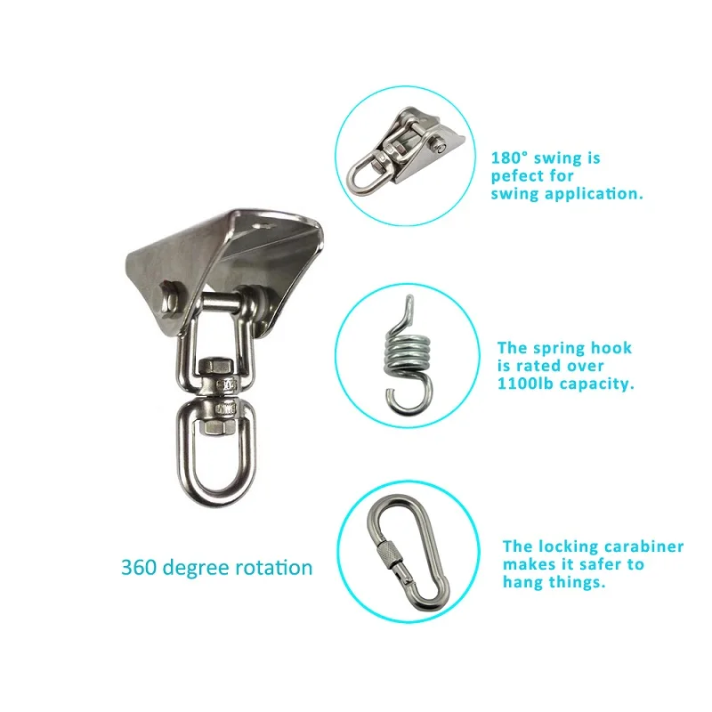 2 комплекта подвесной веревочный поворотный крючок подвесное кресло-гамак