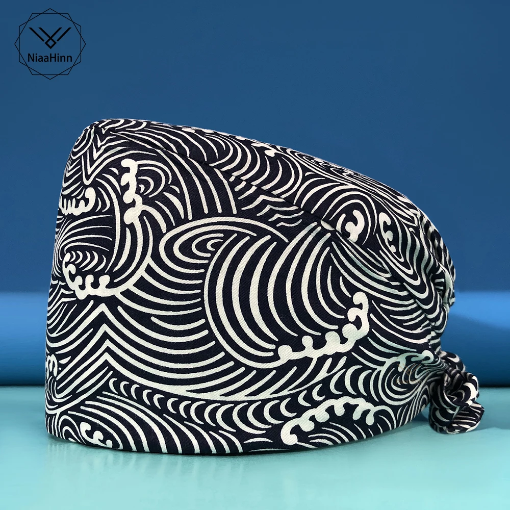 

New scrub Multicolor cotton hat pet caps nursing scrub housekeeping sweat-absorbent accessories printing Breathable cartoon hats