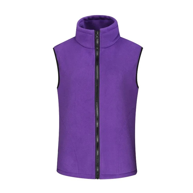 Women Purple JACKSANQI мужской женский флисовый теплый флис для походов жилет зимние пальто уличная куртка без рукавов походный охотничий жилет RA297 - Цвет: Women Purple