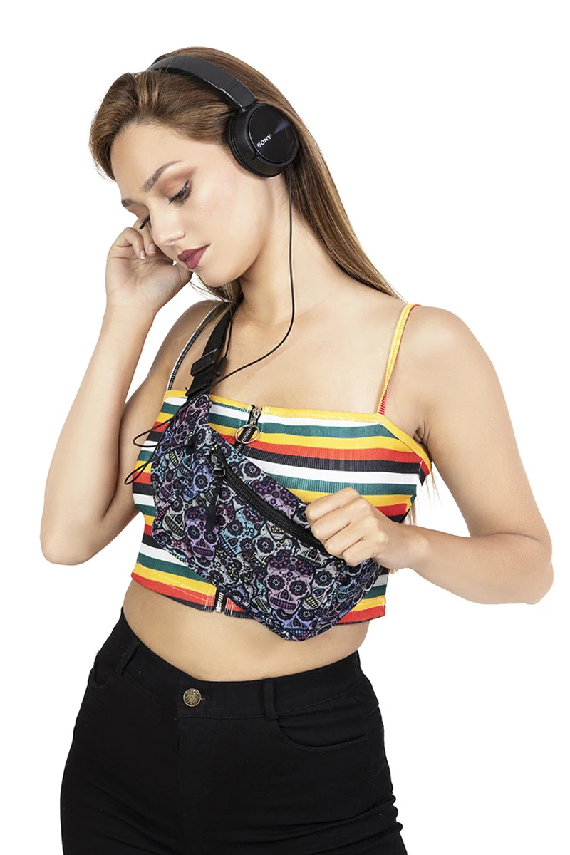 25 шт./лот новая поясная сумка с геометрическим 3D-принтом и цветочным рисунком