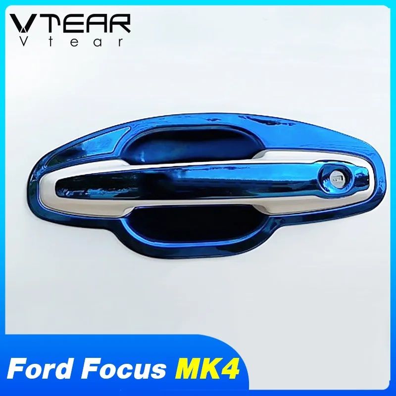 Vtear для Ford Focus MK4 ST LINE аксессуары крышка дверной ручки Чаша отделка хромированная