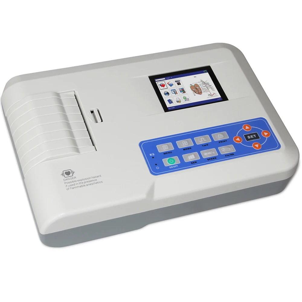 Цифровая ЭКГ машина CONTEC ECG300G 3 канала 12 свинцовый портативный электрокардиограф