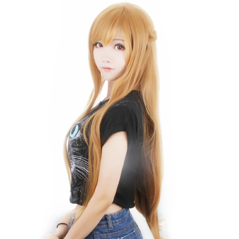 Женский парик для косплея Asuna Yuuki золотистого и коричневого цвета Хэллоуина