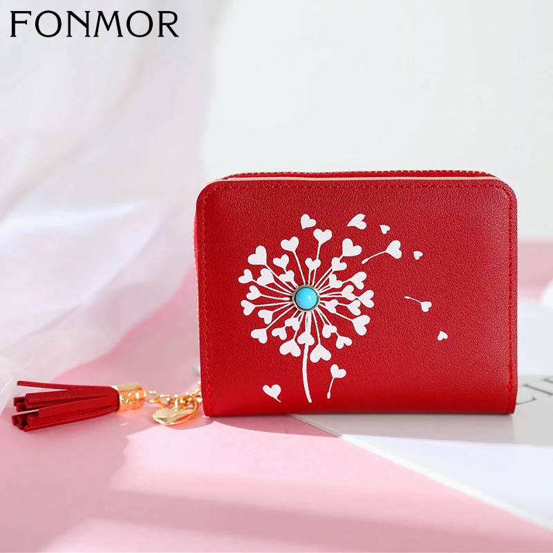 FONMOR женский кошелек с кисточкой милый маленький короткий Женский держатель для