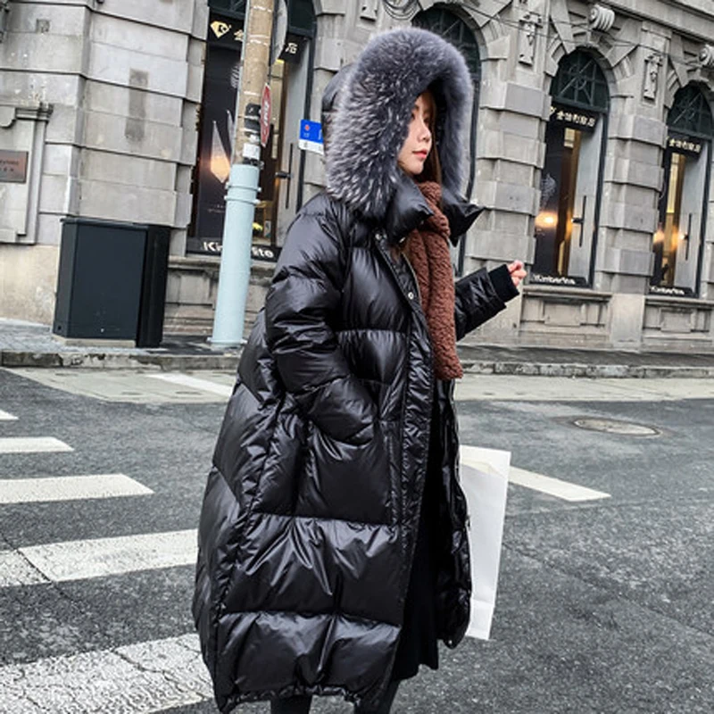 Женская куртка пуховик из белого утиного пуха зимнее пальто натурального меха