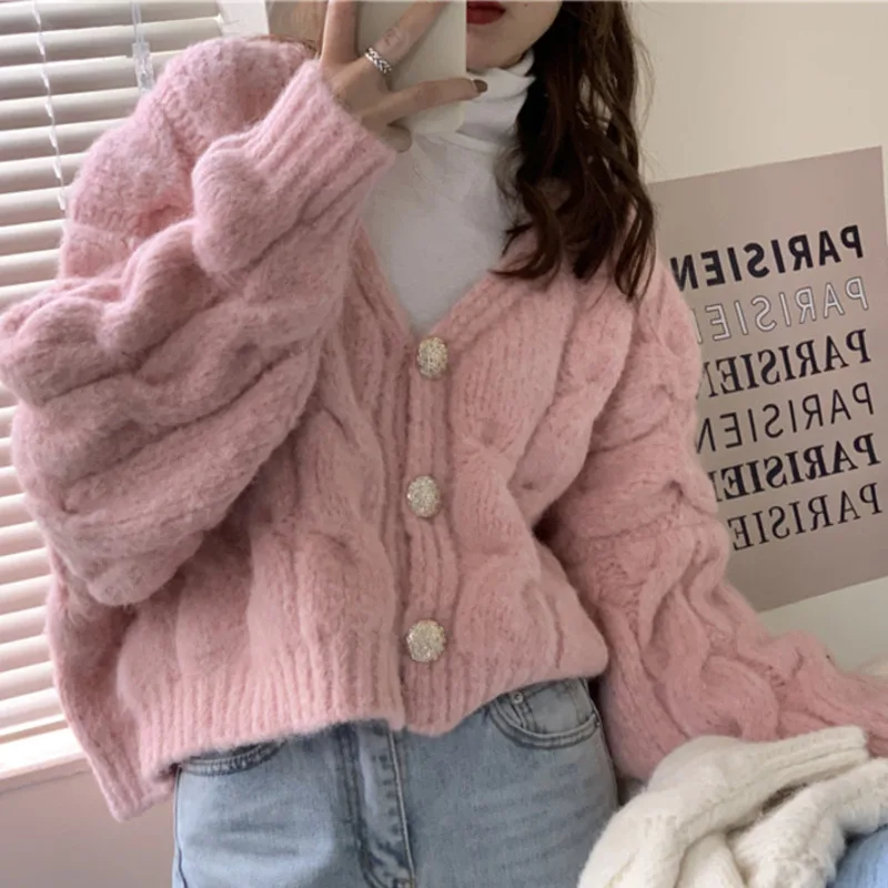 

College Style Thickened Twist Sweater for Women's Loose Clothing