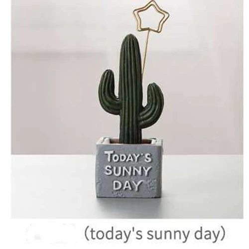 sunny day VILEAD 11 см Смола кактус папка для сообщений фигурки креативный мультфильм маленький Бонсай завод фото папка визитная карточка держатель для заметок - Цвет: sunny day
