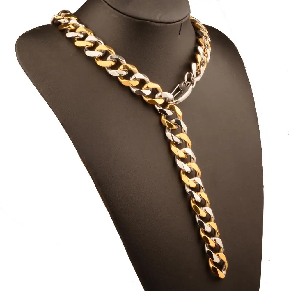 Женское шикарное ожерелье из нержавеющей стали 12 мм кубинская цепочка модное