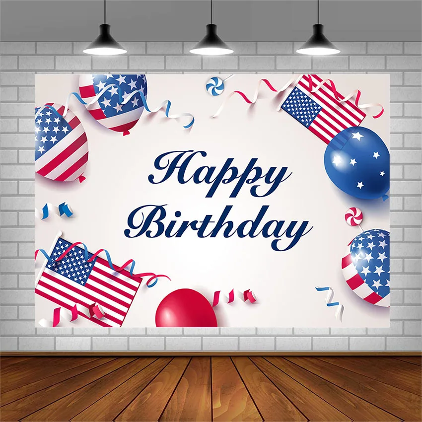 Avezano фоны для фотосъемки День рождения баннер американский флаг воздушный шар