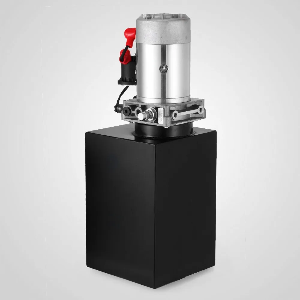 12 Quart гидравлический насос одиночный действующий металлический бак 12V блок питания резервуар