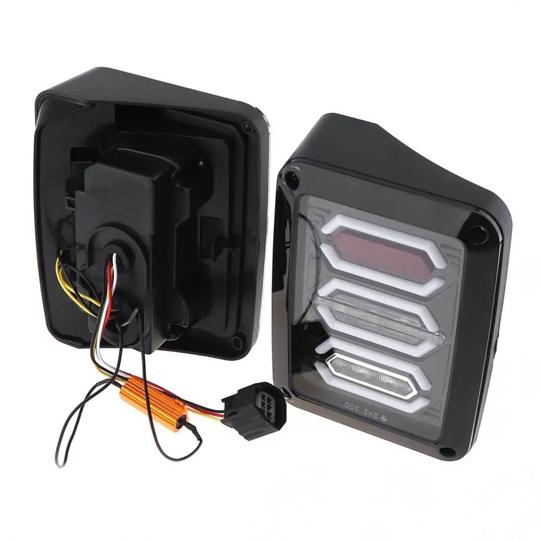 

LED Diamond Tail Lights with Smoke Lens Daytime Running Turn Signal Light Brake Reverse Lamp Fit for 07-17 Jeep Wrangler JK JKU
