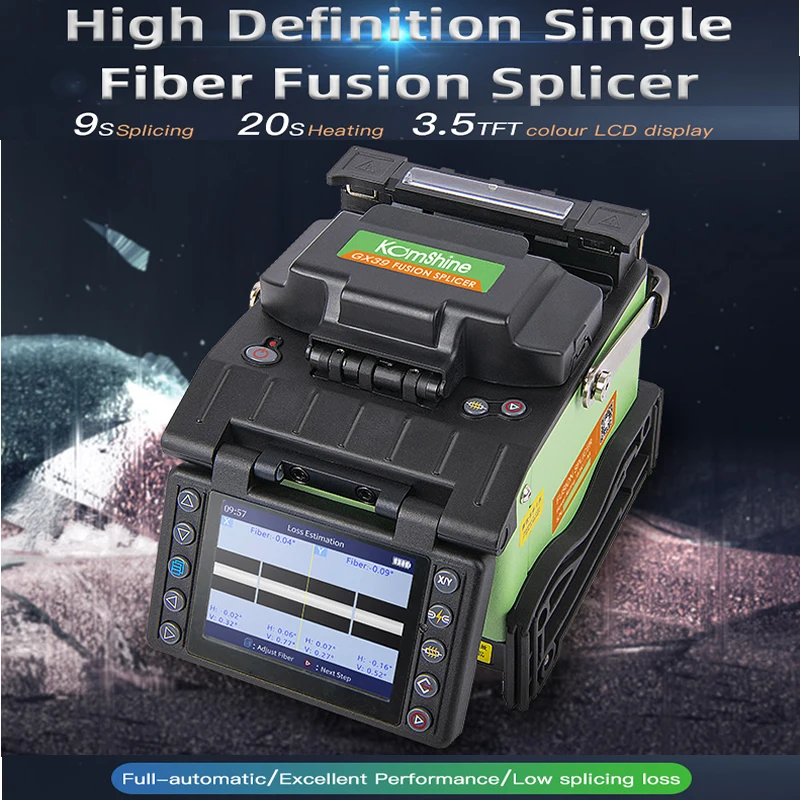 

High Definition Single Fiber Fusion Splicer Komshine GX39 ftth fibra optica splicing machine with TFC-30 optical fiber cleaver