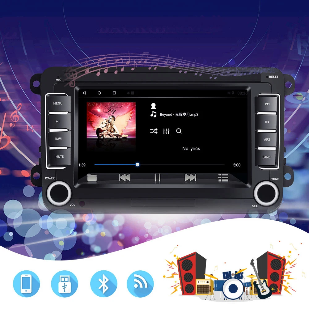 Podofo 2din Android Автомагнитола для Volkswagen " gps Wifi FM Автомагнитола 2DIN автомобильный мультимедийный плеер для Skoda/Golf/Polo автомобильный стерео