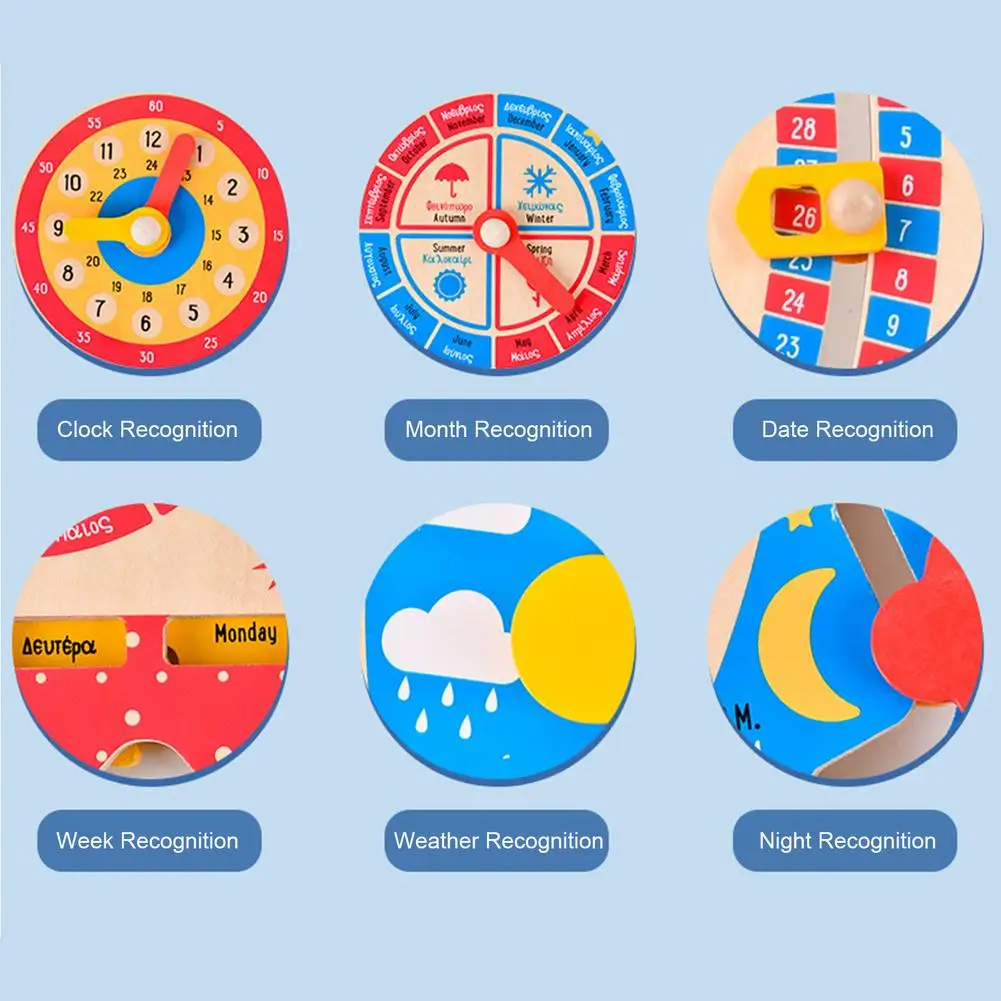 

Infant Wooden Rocket Shape Toys Kids Clock Early Educational Learning Toy Montessori Wooden Toddlers Toys Teaching Time Tool