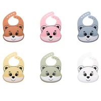 let%e2%80%98s make cartoon bear baby bibs waterproof bpa free silicone baby bib with buttons toddler girl boy adjustable baby feeding