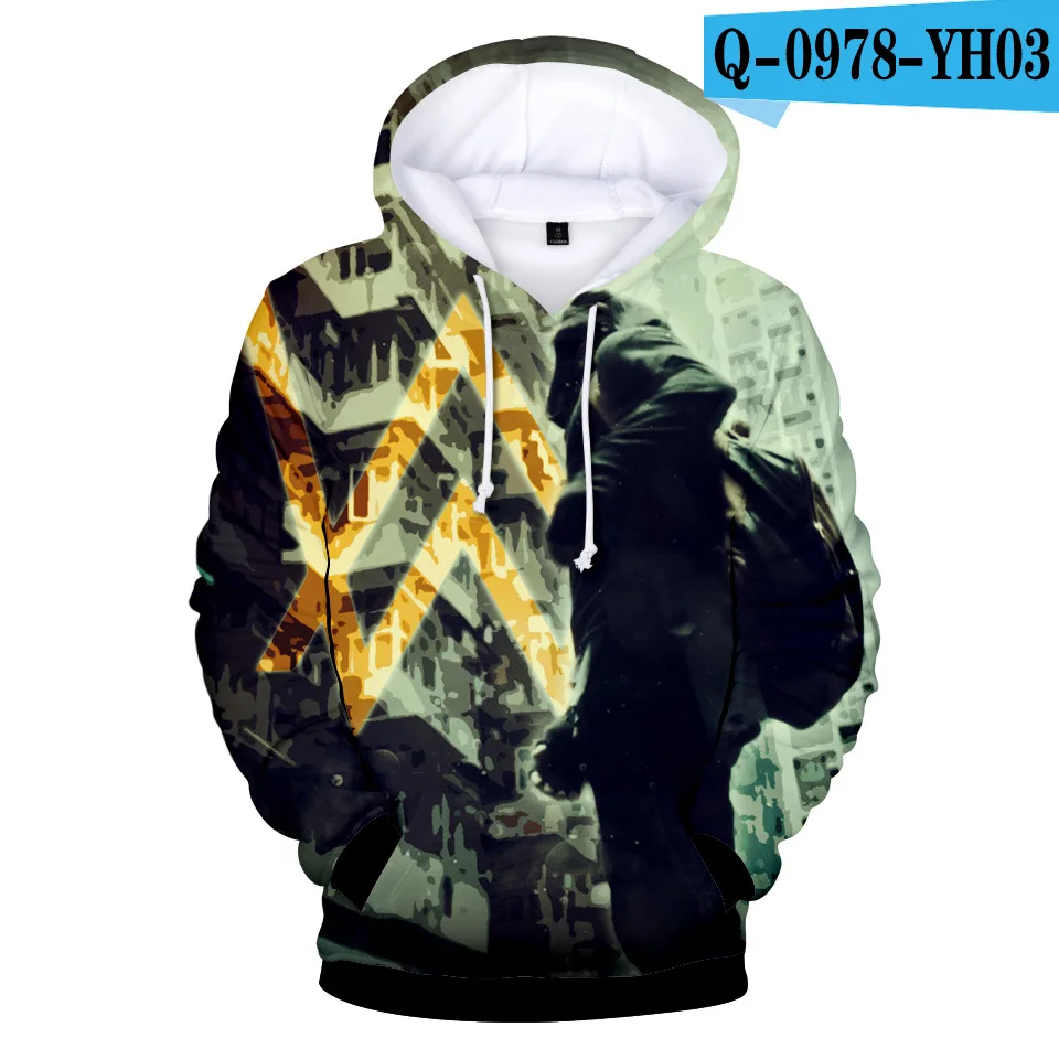Стиль Alan Walker электронная музыка Tiancai Allen Walker сопутствующие товары осенняя одежда 3D цветная печать Толстовка - Цвет: Picture Color E