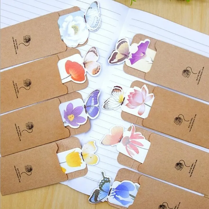 100pcs Cute Butterfly Bookmark Creative Stationery Office Exquisite Paper Gift Bookmark Cartoon Animal Bookmarks for Books