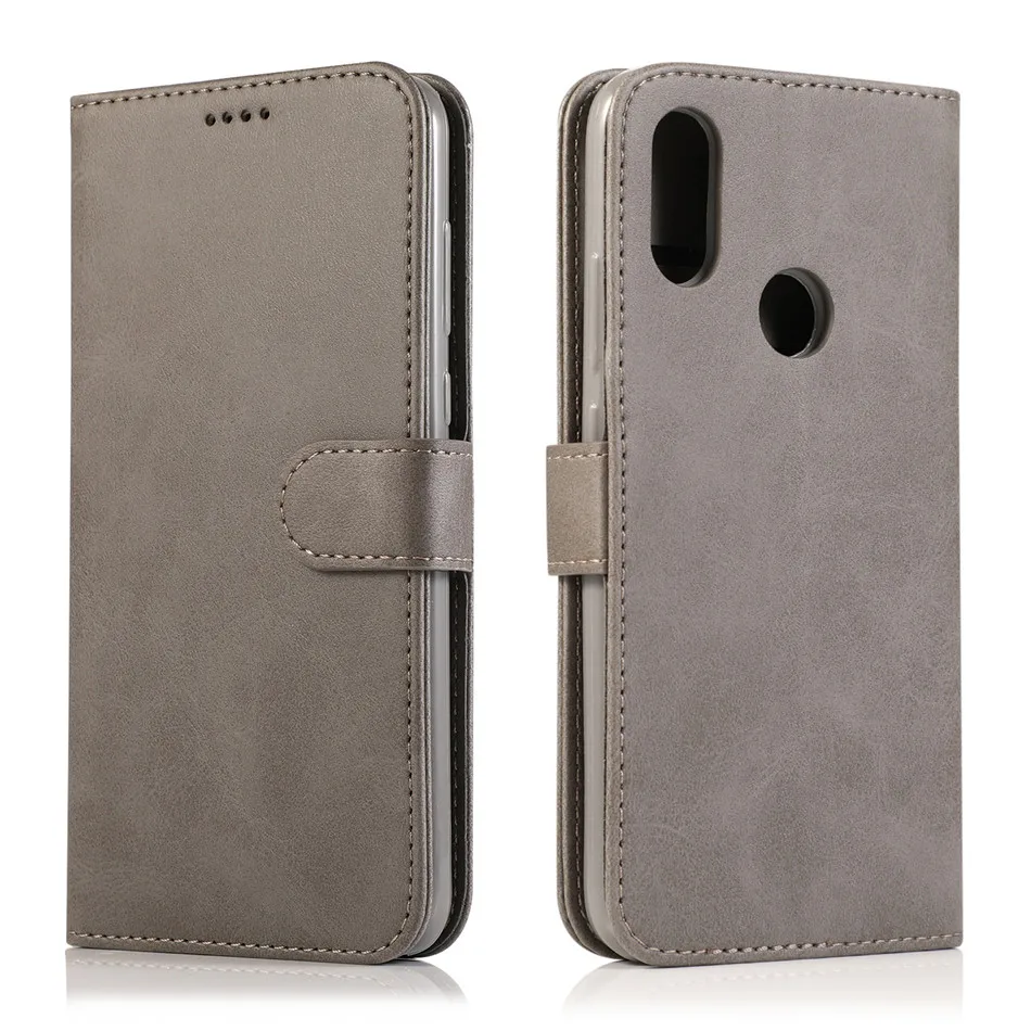 Gray Micgita бизнес кожаный чехол для Xiaomi Redmi Note 7 Note 8 Pro держатель для фото флип-бумажник чехол для Xiaomi Redmi 7A - Цвет: Gray