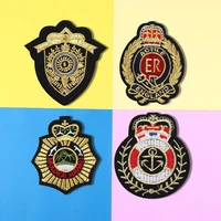 gold series college badge embroidery medal patches 3d badge patch military armband backside tactical patches appliques