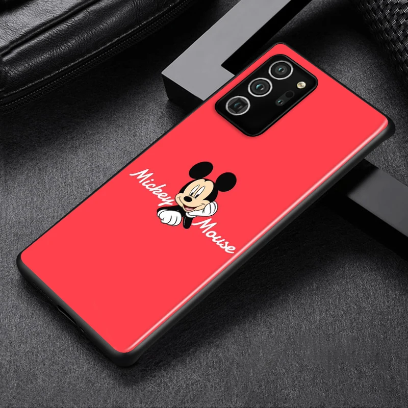 Disney Cute Mickey Mouse For Samsung Galaxy S22 S21 S20 FE Ultra Pro Lite S10 5G S10E S9 Edge Plus Black Soft Capa Phone Case