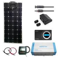 100w complete solar panel kit for charge rv home marine cottage system 12v epever inverter controller connector mt50 kits