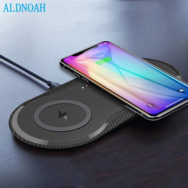 

30W Double Qi Wireless Charger Pad for iPhone 12 11 XS XR X 8 AirPods Pro Samsung S20 S10 S9 15W Dual Fast Charging Dock Station