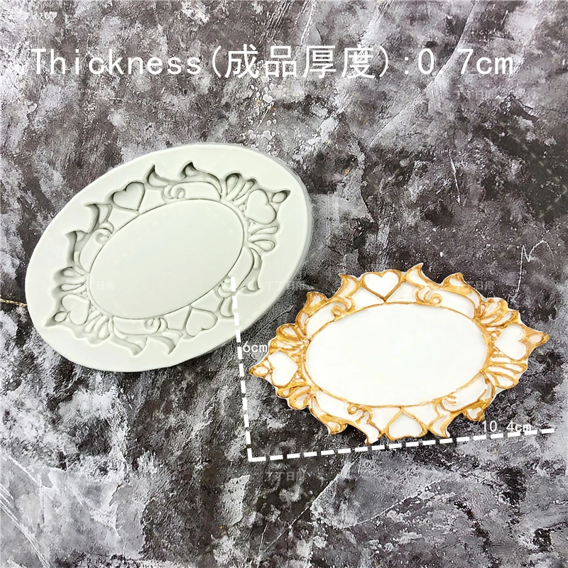 

DIY Mirror Fondant Cake Decorating Tools Frame Cupcake Chocolate Wedding Cake Border Silicone Molds Kitchen Baking Moulds