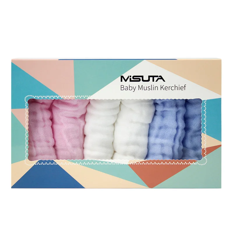

6 PCS Towel Baby Face Cloth Baby Bath Towel Handkerchief Cotton Burp Cloth Soft Absorbent Gauze Kindergarten Face Washcloth