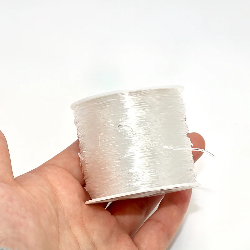1 рулон 100 м прозрачный эластичный шнур с кристаллами веревка для бисероплетения