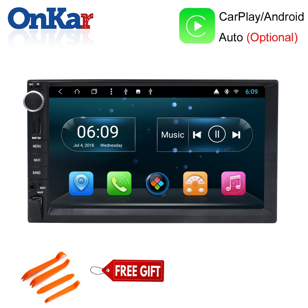 Универсальный мультимедийный плеер ONKAR 2 din Android 9 0 7 дюймов передняя USB SD карта