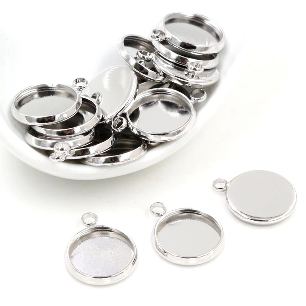 20 шт./лот подходит для 12 мм кабошонов родиевое покрытие кабошон основа пустой