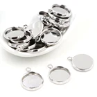 20 шт.лот, подходит для 12 мм кабошонов, родиевое покрытие, кабошон, основа, пустой поднос, камея, настройка, ожерелье, браслет, подвески