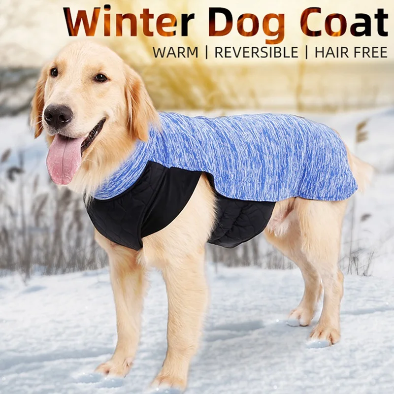 Одежда для собак маленьких зимняя теплая Двусторонняя куртка без рукавов